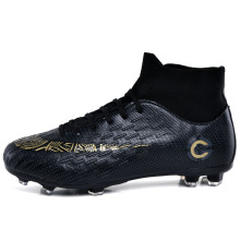 New Listing C Ronaldo High-Top Football Shoes Artificial Grass Men's Large Size Training Sneakers